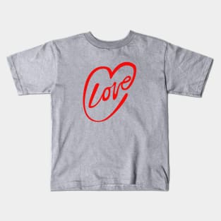 Valentine Love Heart Doodle Kids T-Shirt